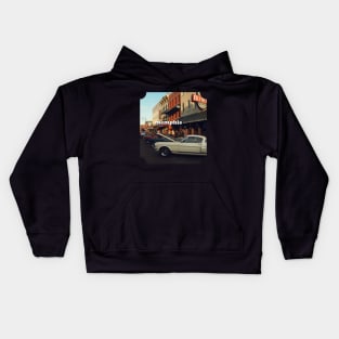 Photography of Beale Street Memphis Tennessee skyline blue clouded sky USA city break Kids Hoodie